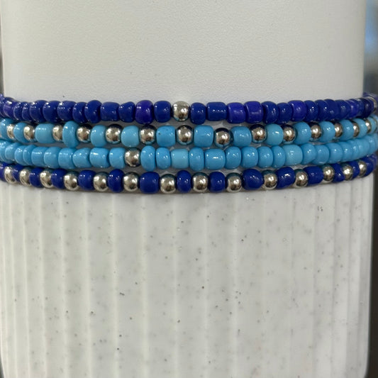 The Blues - Tumbler Bracelet Stacks