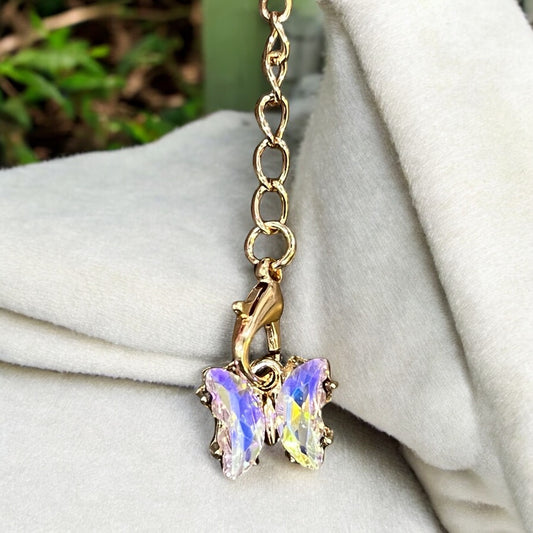 Clear Butterfly Handle Charm