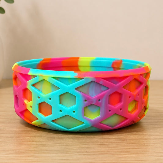Summer Swirl Shorty Waffle 3" - Silicone Tumbler Boot