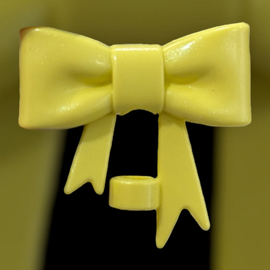 Pomelo Yellow Shimmer Large Bow - Silicone Straw Topper 10mm