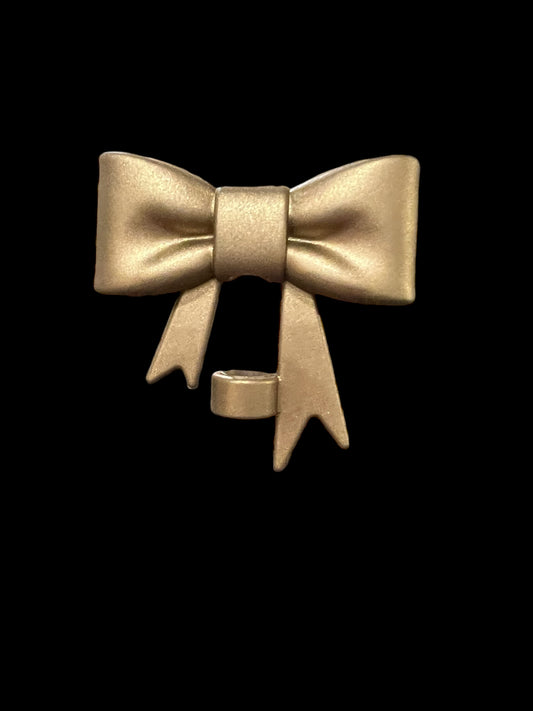 Bronze Metallic Large Bow Silicone Straw Topper 10mm