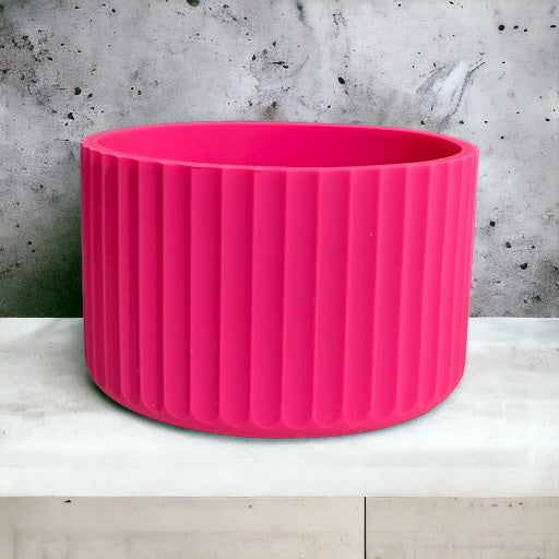 Electric Pink FLUTED Silicone Tumbler Boot
