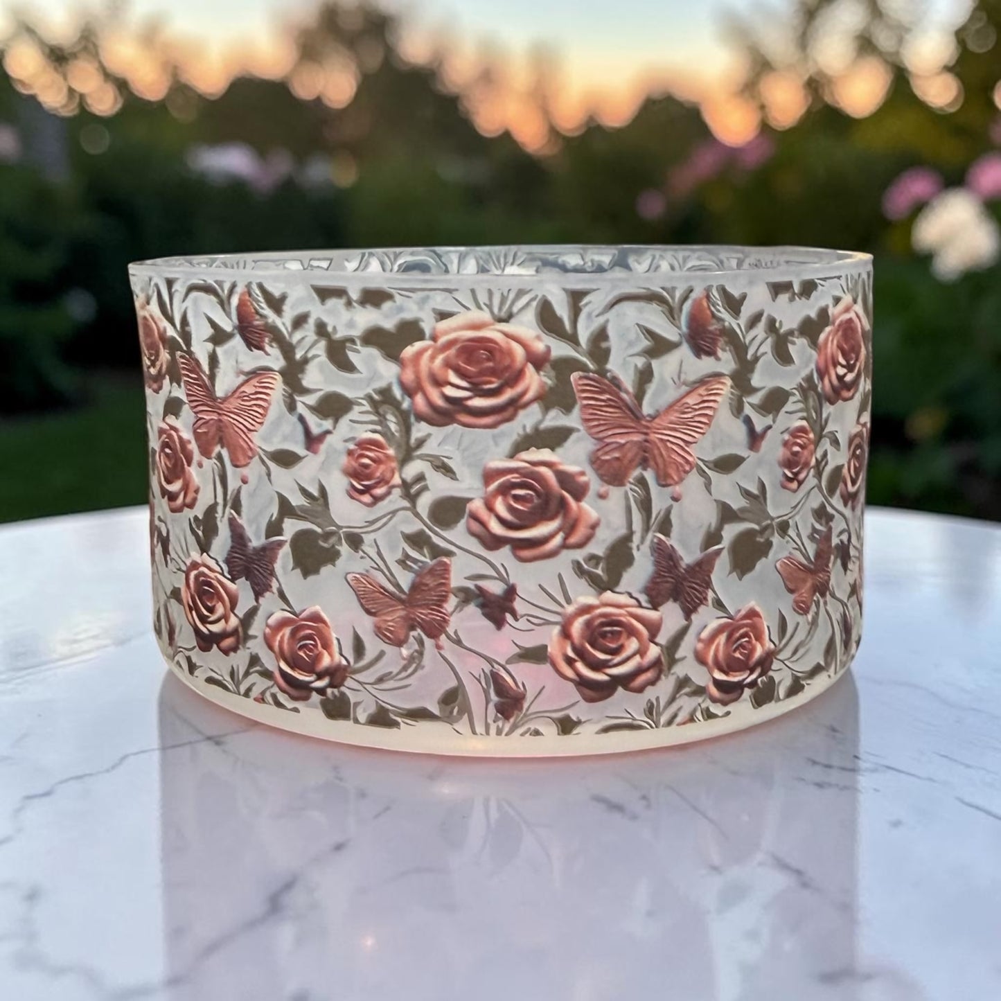 Roses & Butterflies CLEAR - 3D Silicone Tumbler Boot