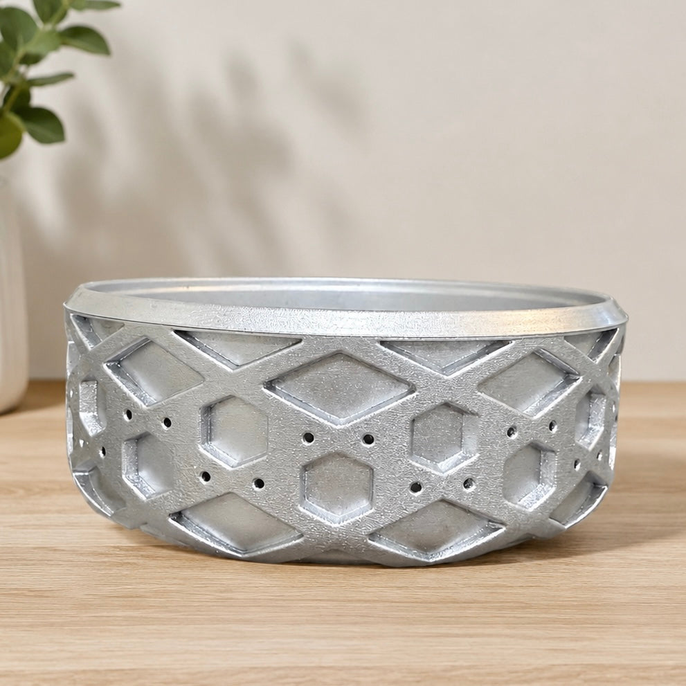 Silver Metallic Shorty Waffle 3" - Silicone Tumbler Boot