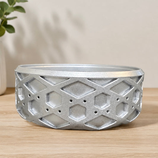 Silver Metallic Shorty Waffle 3" - Silicone Tumbler Boot
