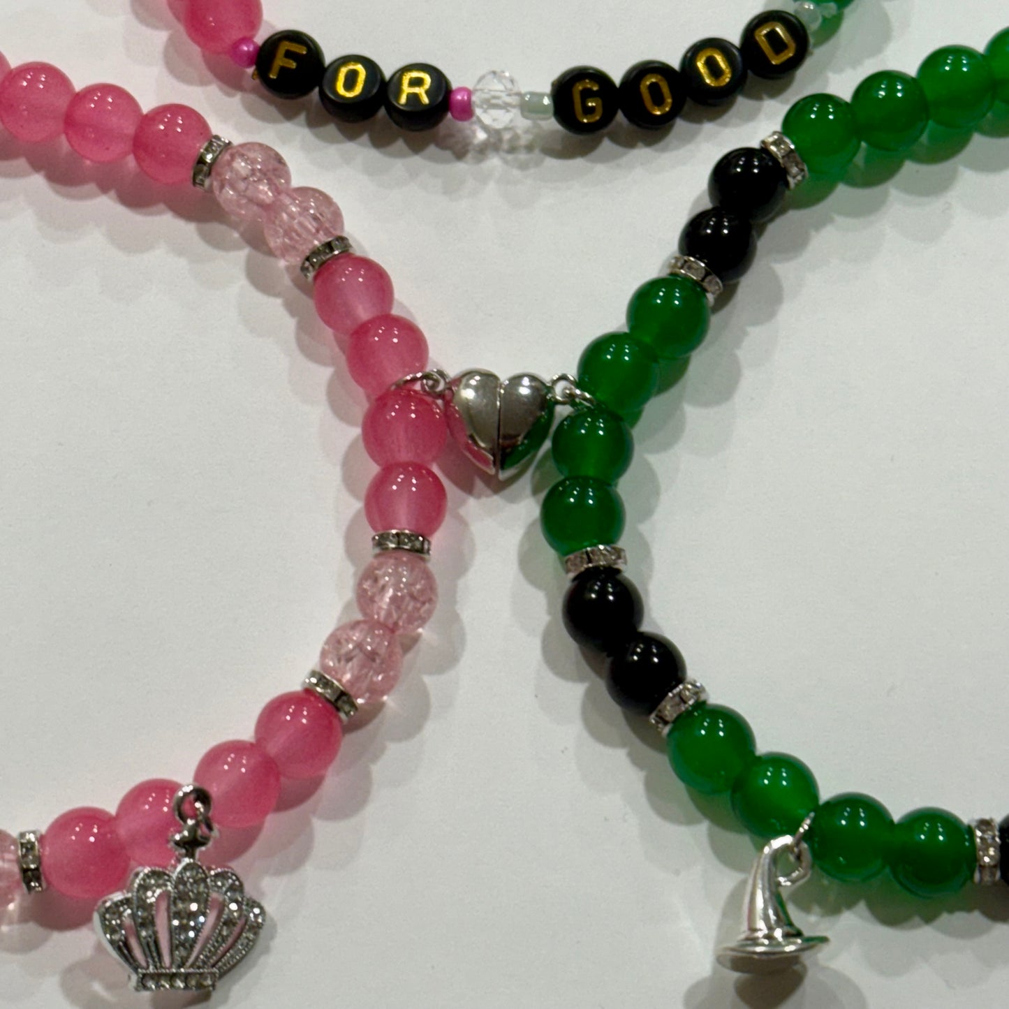 Wicked Pink & Green - Tumbler Bracelet Stacks