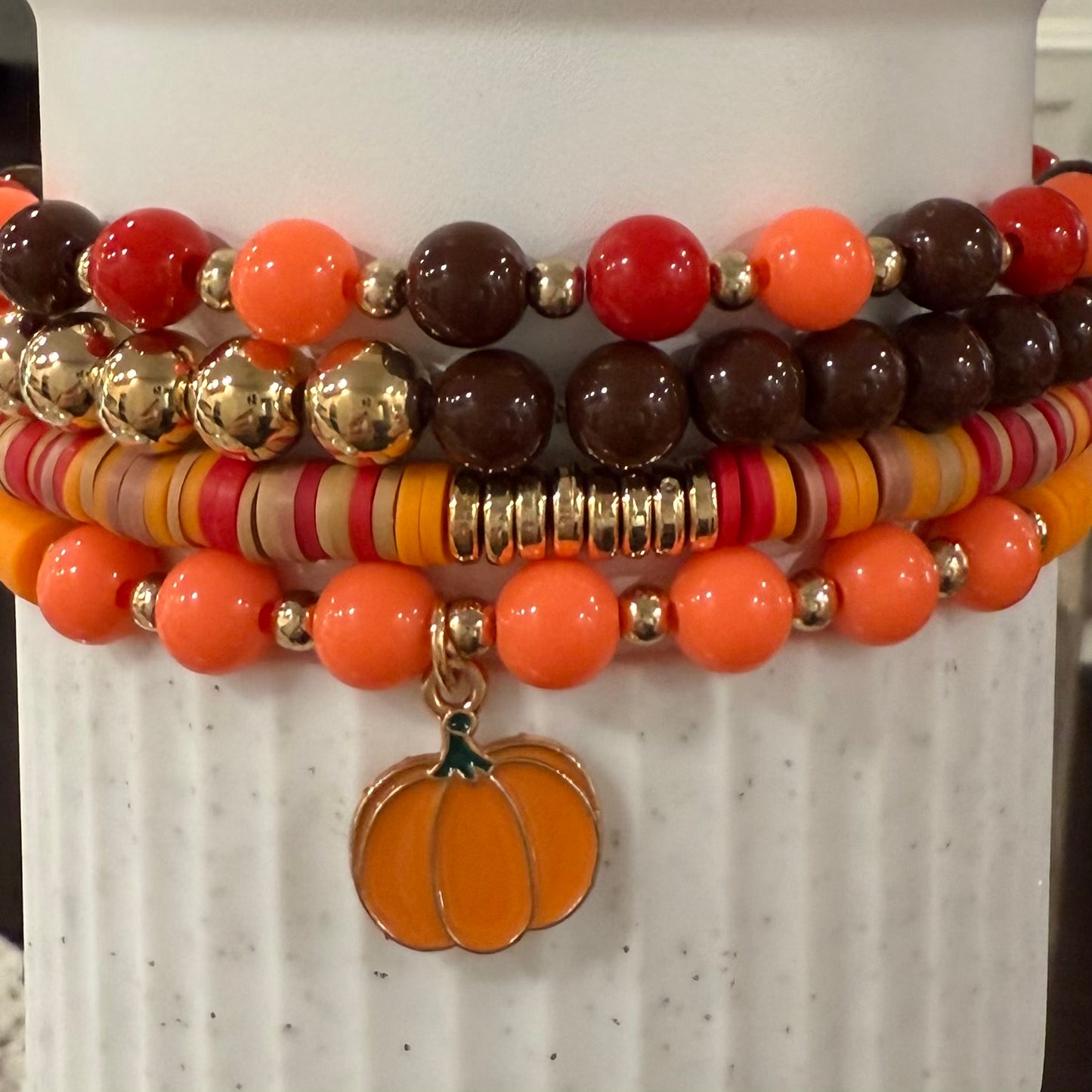 Fall Pumpkin - Tumbler Bracelet Stacks