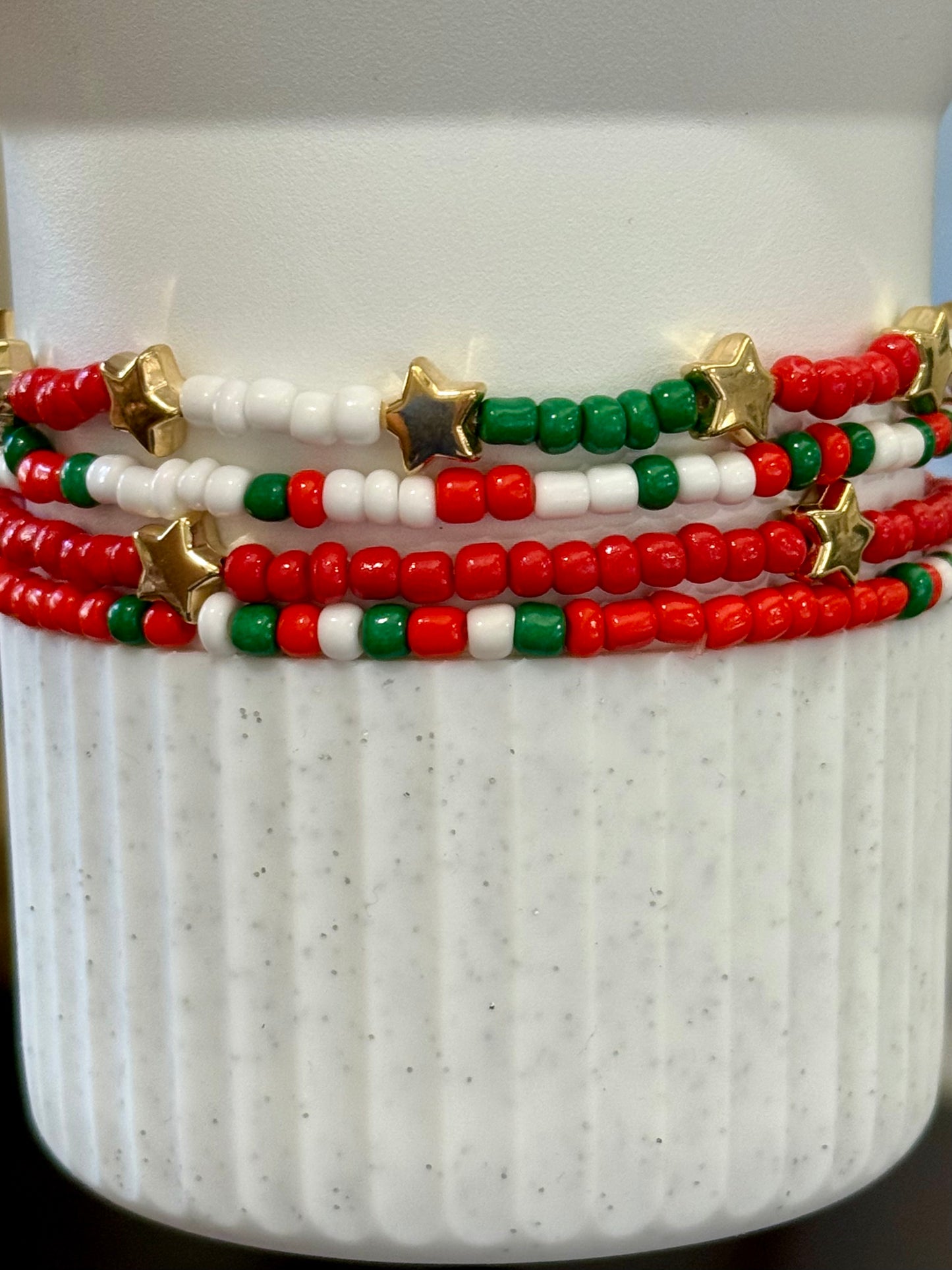Christmas Gold Stars - Tumbler Bracelet Stacks