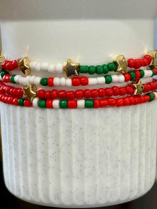 Christmas Gold Stars - Tumbler Bracelet Stacks