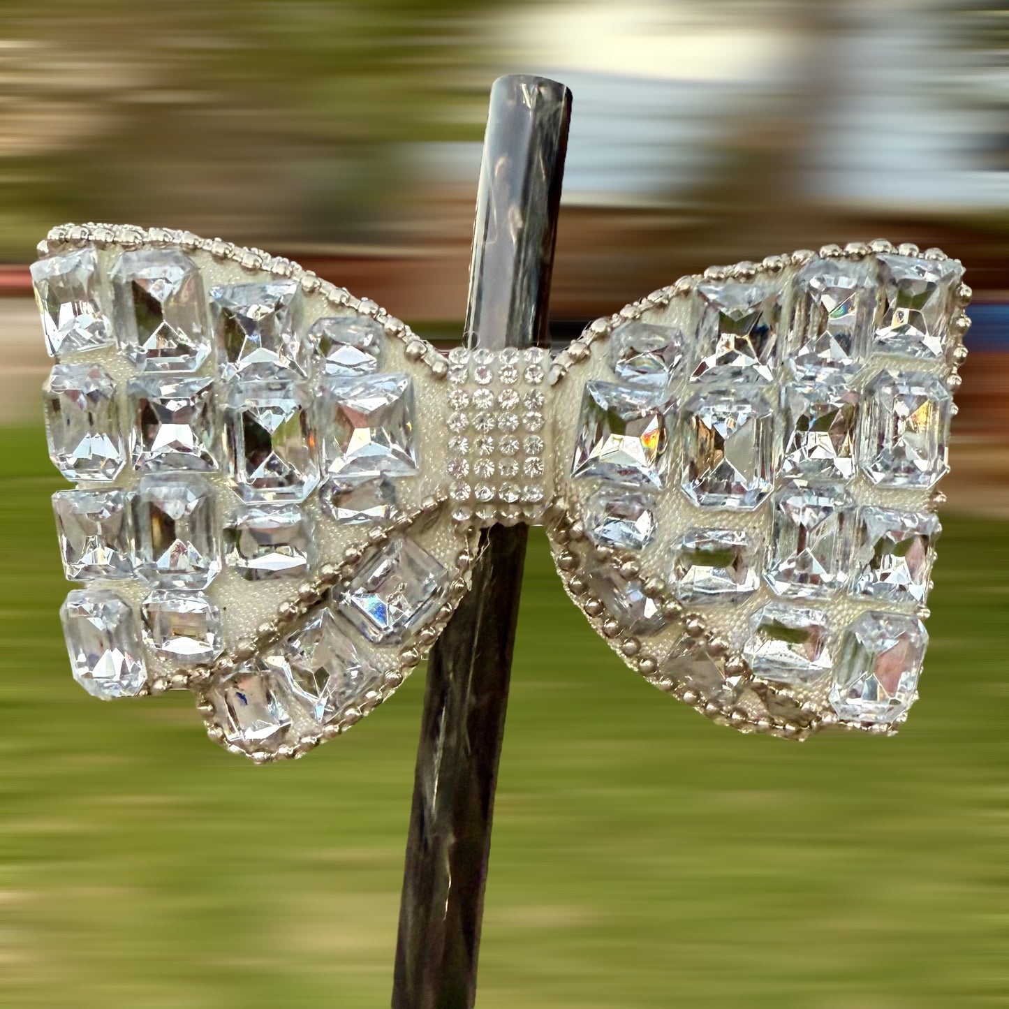 White Jeweled - Boujee Tumbler Bow