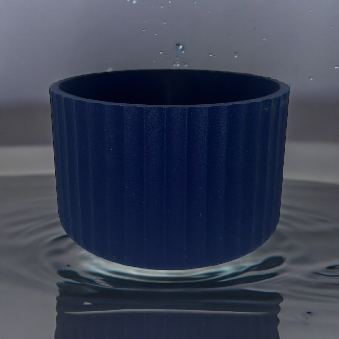 Deep Ocean Navy FLUTED Silicone Tumbler Boot