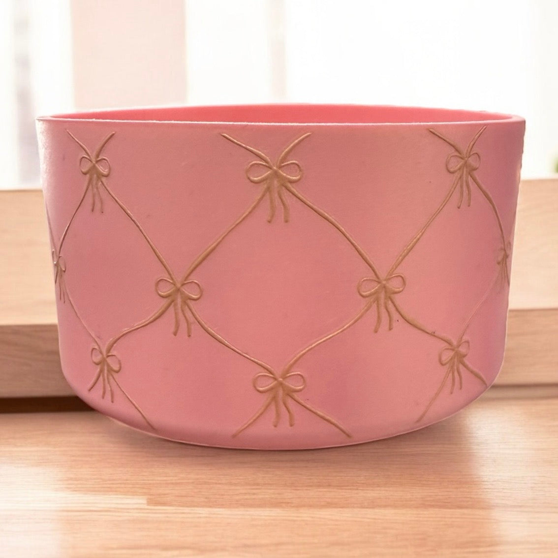 Tufted Bows Metallic Pink- 3D Silicone Tumbler Boot