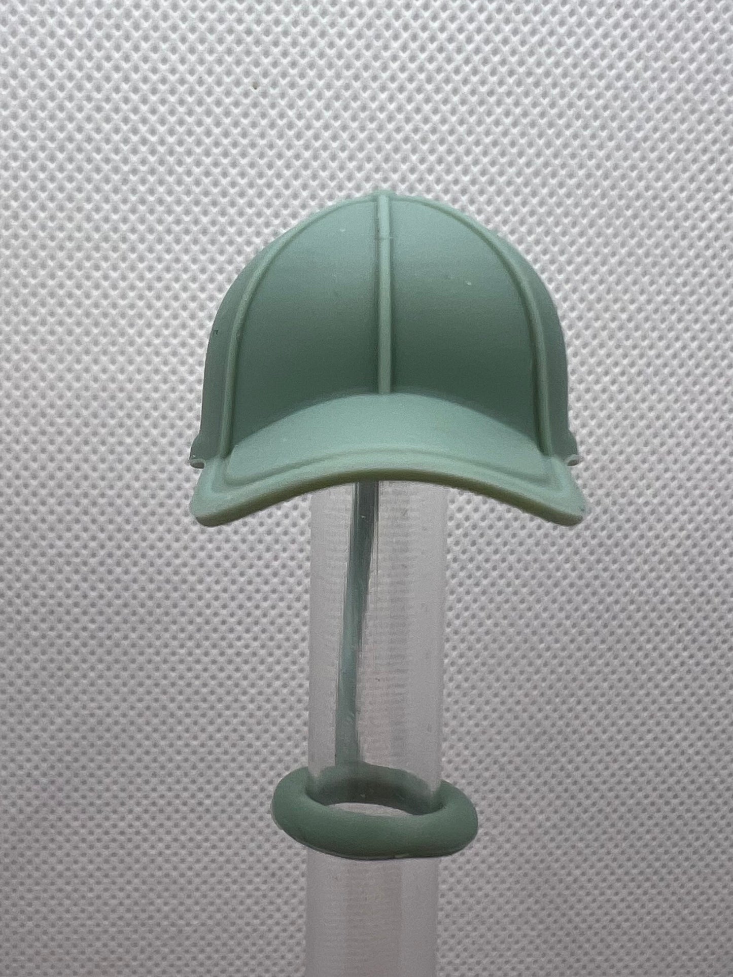 Green Ballcap Silicone Straw Topper 10mm