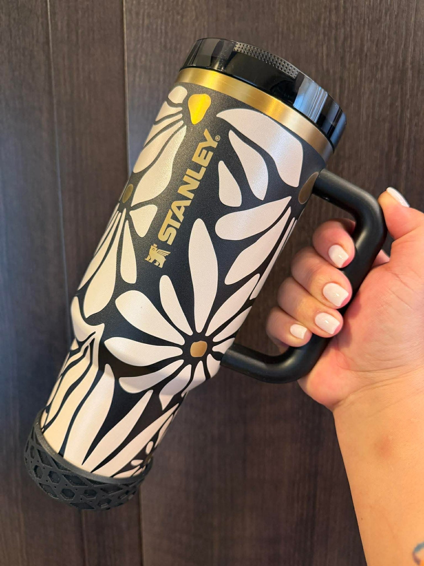 Black Shorty Waffle 3" - Silicone Tumbler Boot