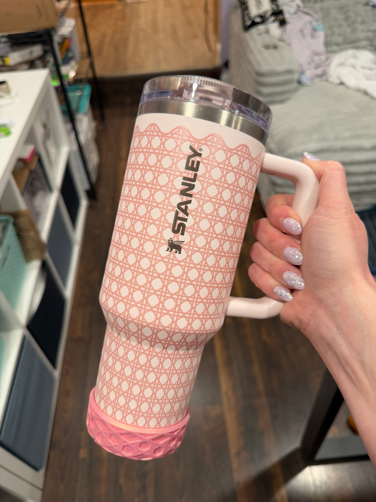 Blush Metallic Shorty Waffle 3" - Silicone Tumbler Boot