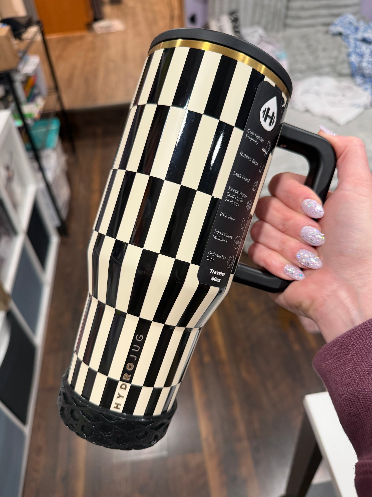 Black Metallic Shorty Waffle 3" - Silicone Tumbler Boot