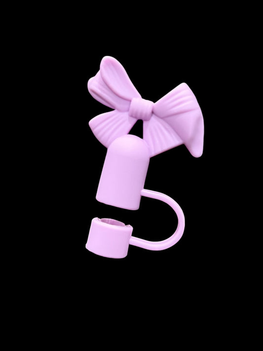 Violet Coquette Bow Silicone Straw Topper 10mm