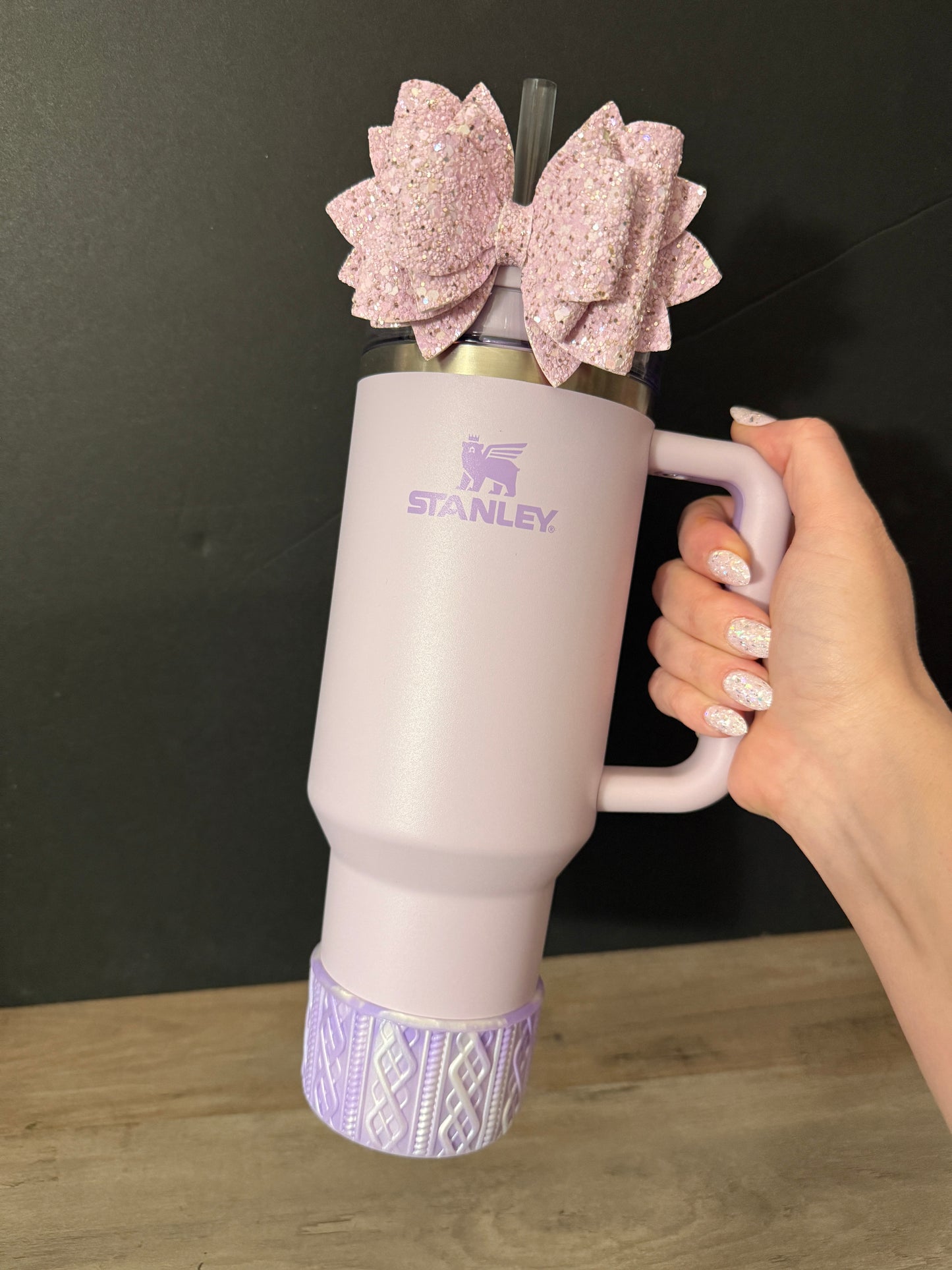 Periwinkle White SHIMMER - SWEATER Silicone Tumbler Boot