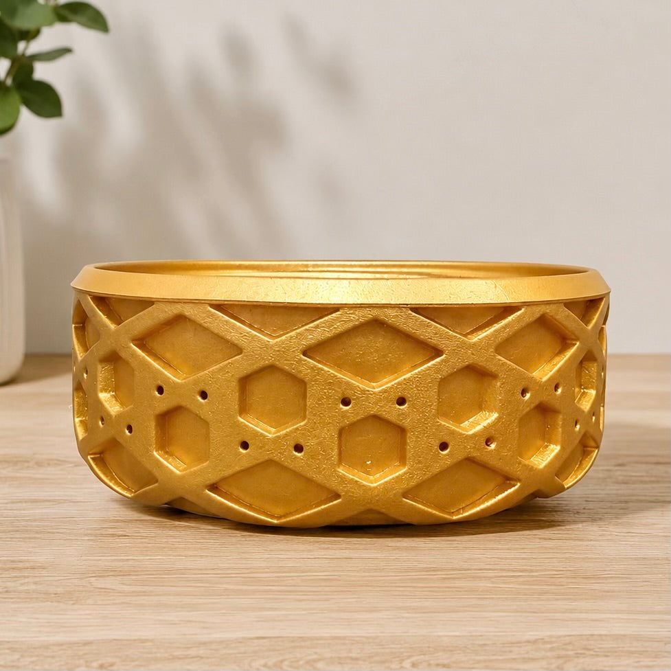 Gold Metallic Shorty Waffle 3" - Silicone Tumbler Boot