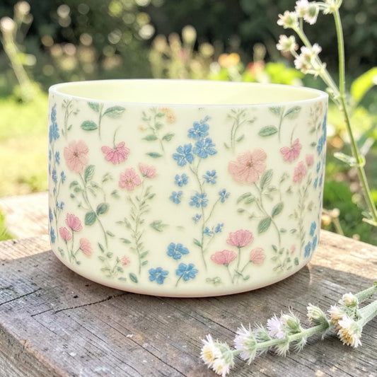 Forget Me Knot Meadow Cream- 3D Silicone Tumbler Boot