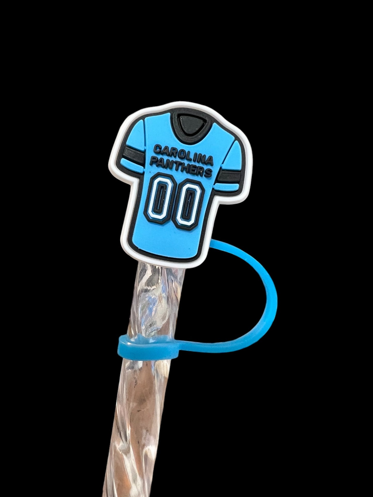 Panthers Jersey Silicone Straw Topper 10mm