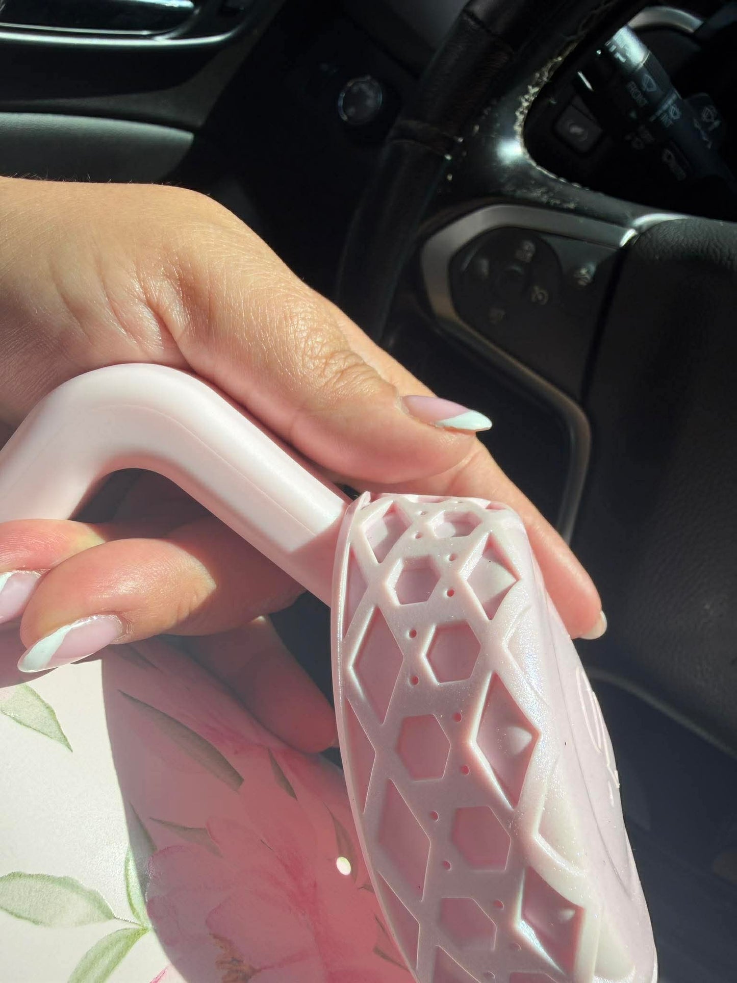 Pale Pink SHIMMER Shorty Waffle 3" - Silicone Tumbler Boot