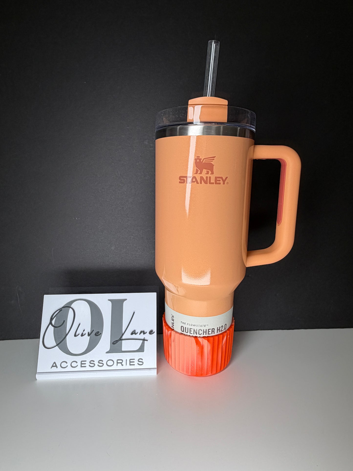 Orange Glitter Swirl FLUTED - Silicone Tumbler Boot