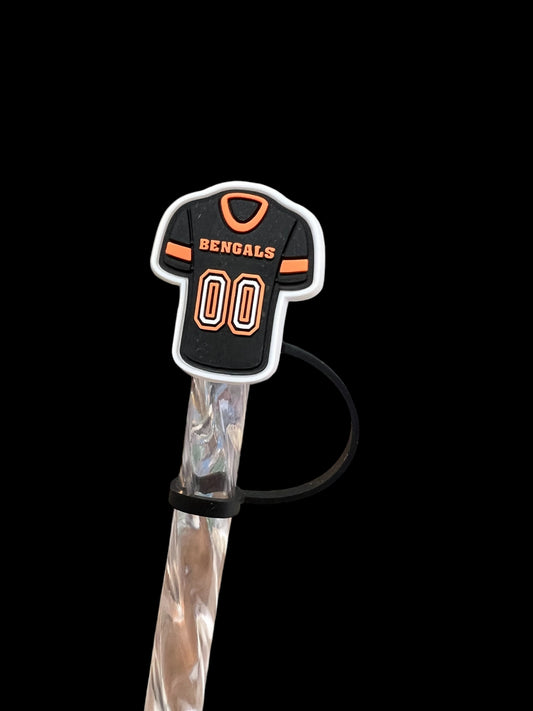 Bengals Jersey Silicone Straw Topper 10mm