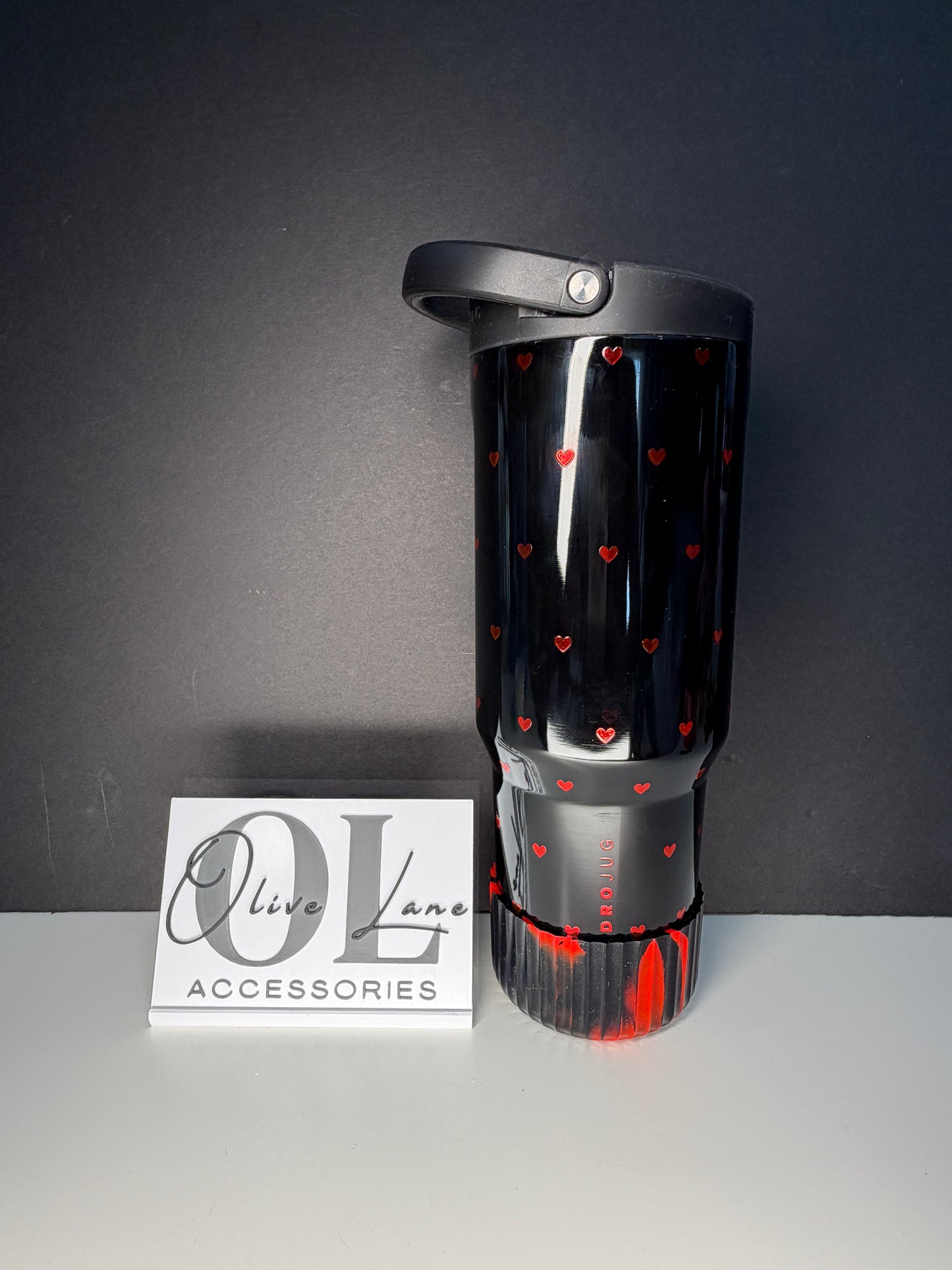 Black Red Shiny FLUTED - Silicone Tumbler Boot