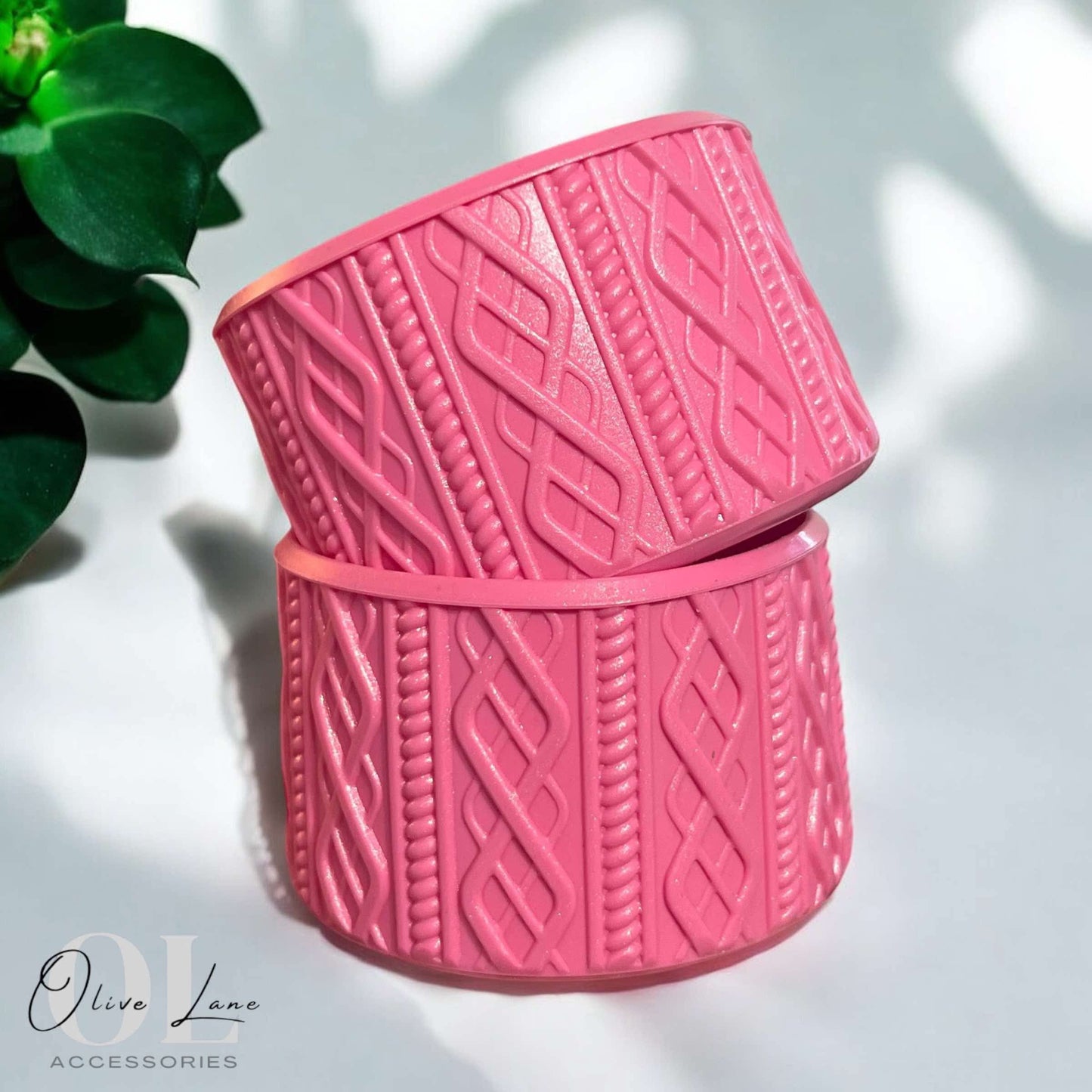 Cotton Candy Pink SHIMMER - SWEATER Silicone Tumbler Boot