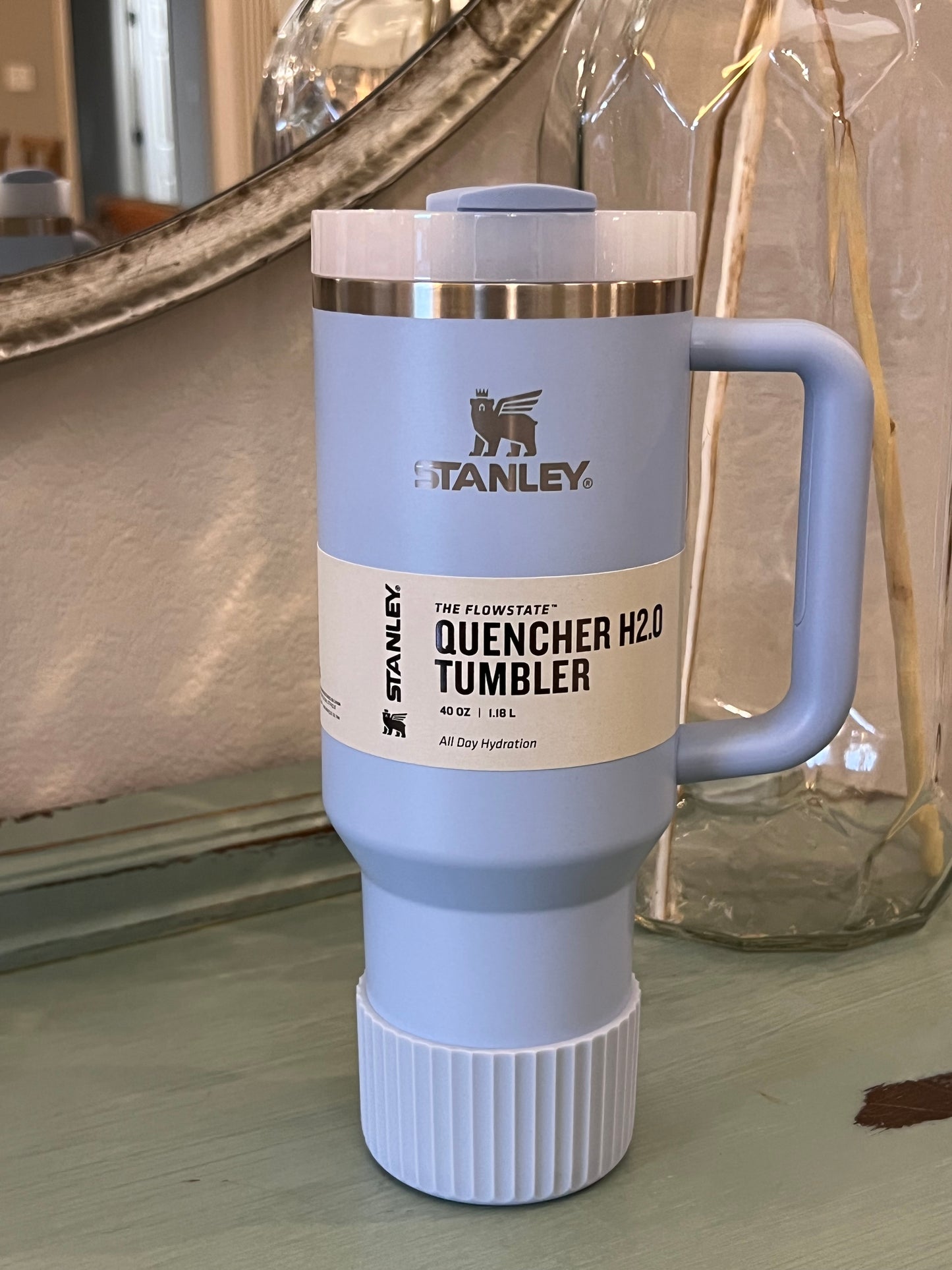 Pale Blue FLUTED Silicone Tumbler Boot