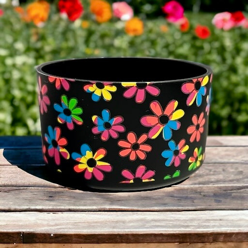 Neon Daisies Silicone Tumbler Boot