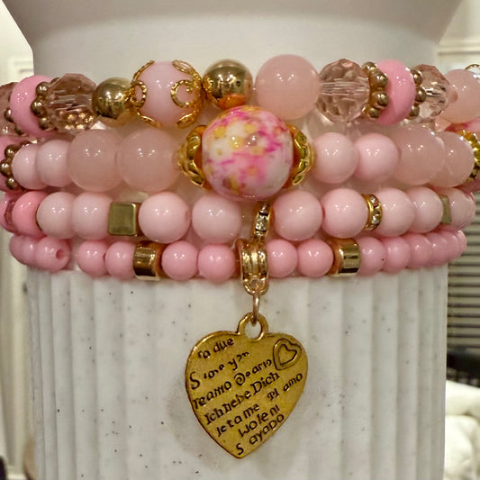 Love Language Pink - Tumbler Bracelet Stacks