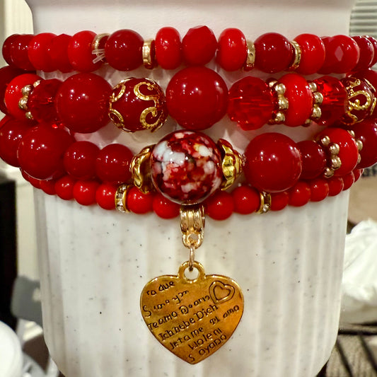 Love Language Red - Tumbler Bracelet Stacks