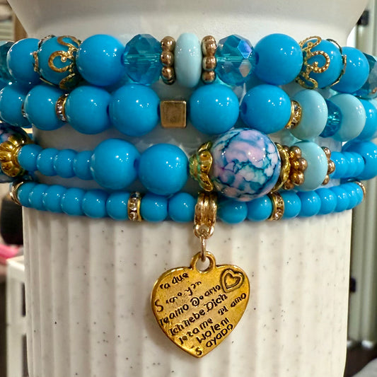 Love Language Blue - Tumbler Bracelet Stacks