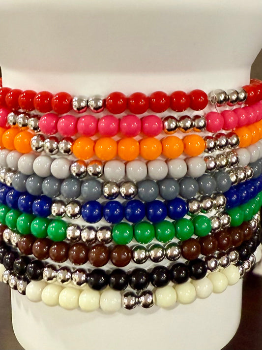 Basic Silver 10 Strand - Tumbler Bracelet Stacks