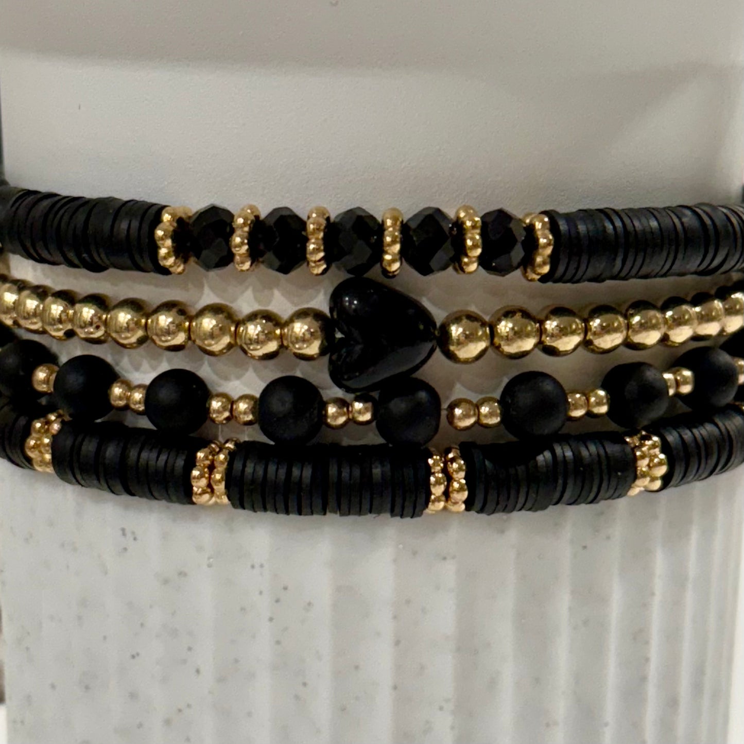 Black Gold - Tumbler Bracelet Stacks