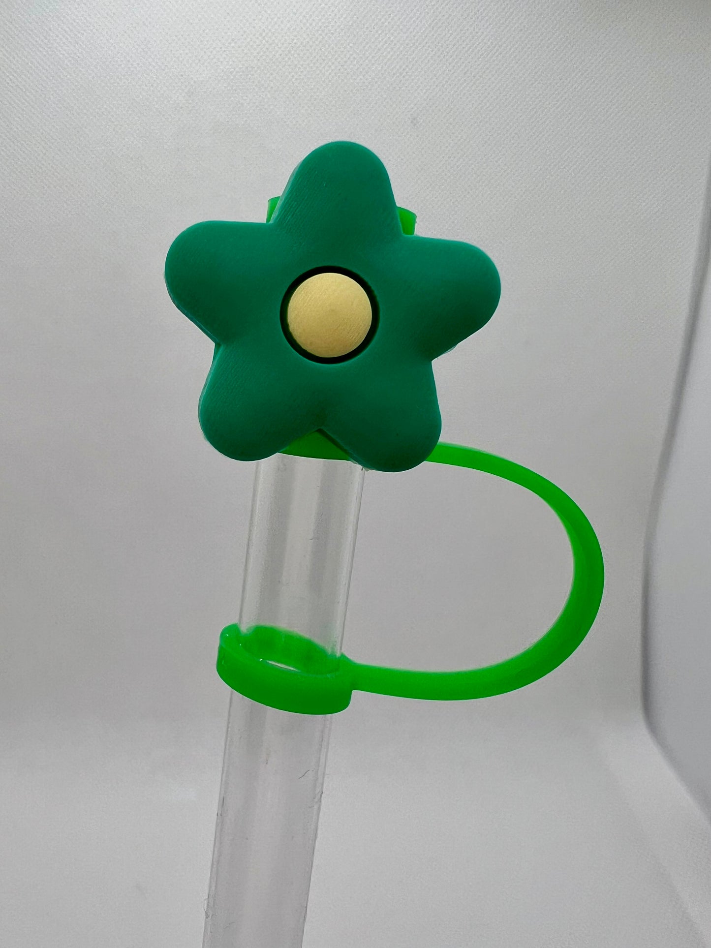 Green Daisy Silicone Straw Topper 10mm