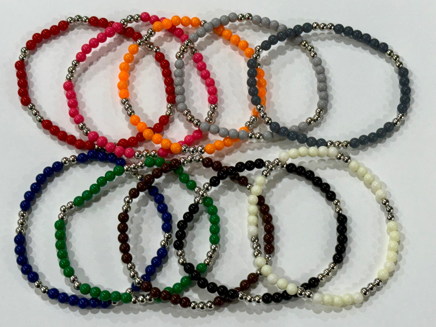 Basic Silver 10 Strand - Tumbler Bracelet Stacks