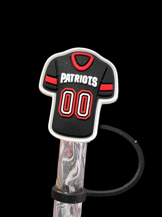 Patriots Jersey Silicone Straw Topper 10mm