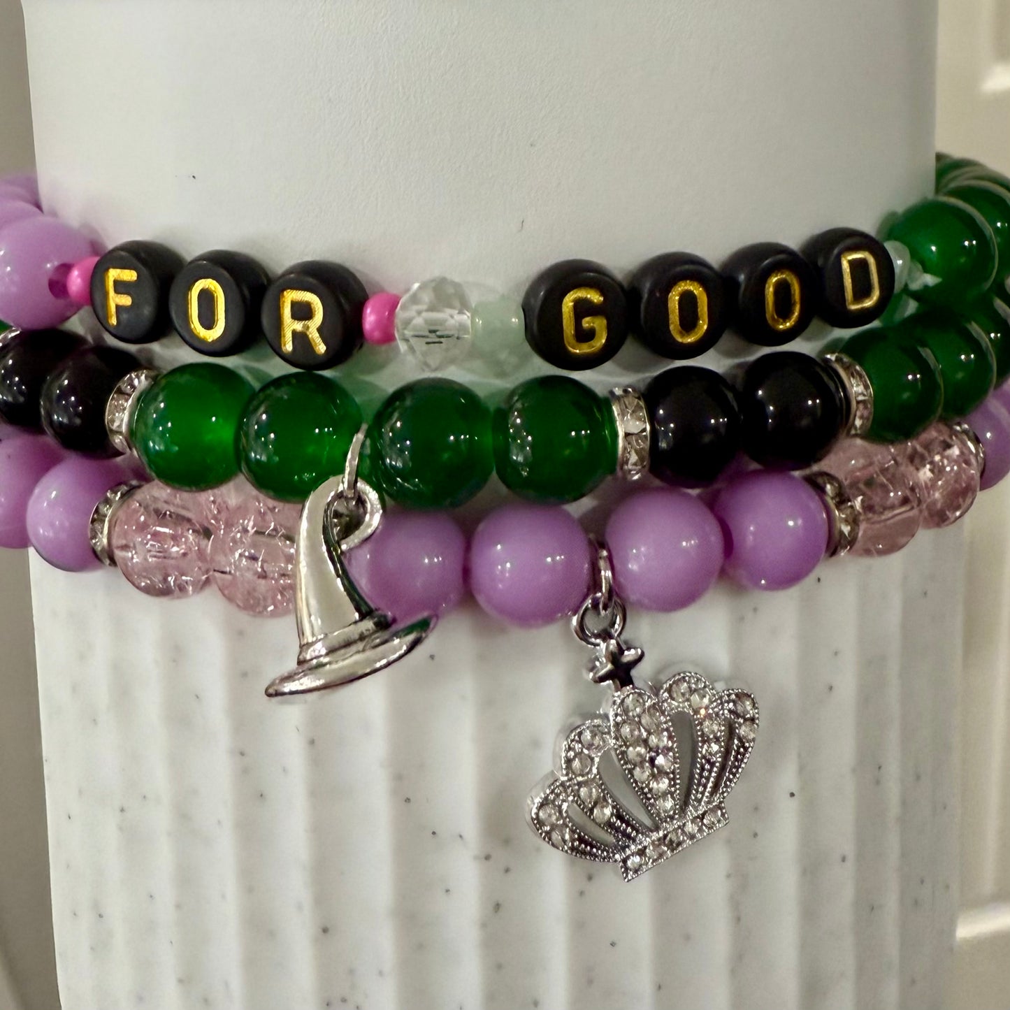 Wicked Purple Pink Green - Tumbler Bracelet Stacks