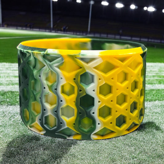 Dk Green, Gold, & White WAFFLE Silicone Tumbler Boot