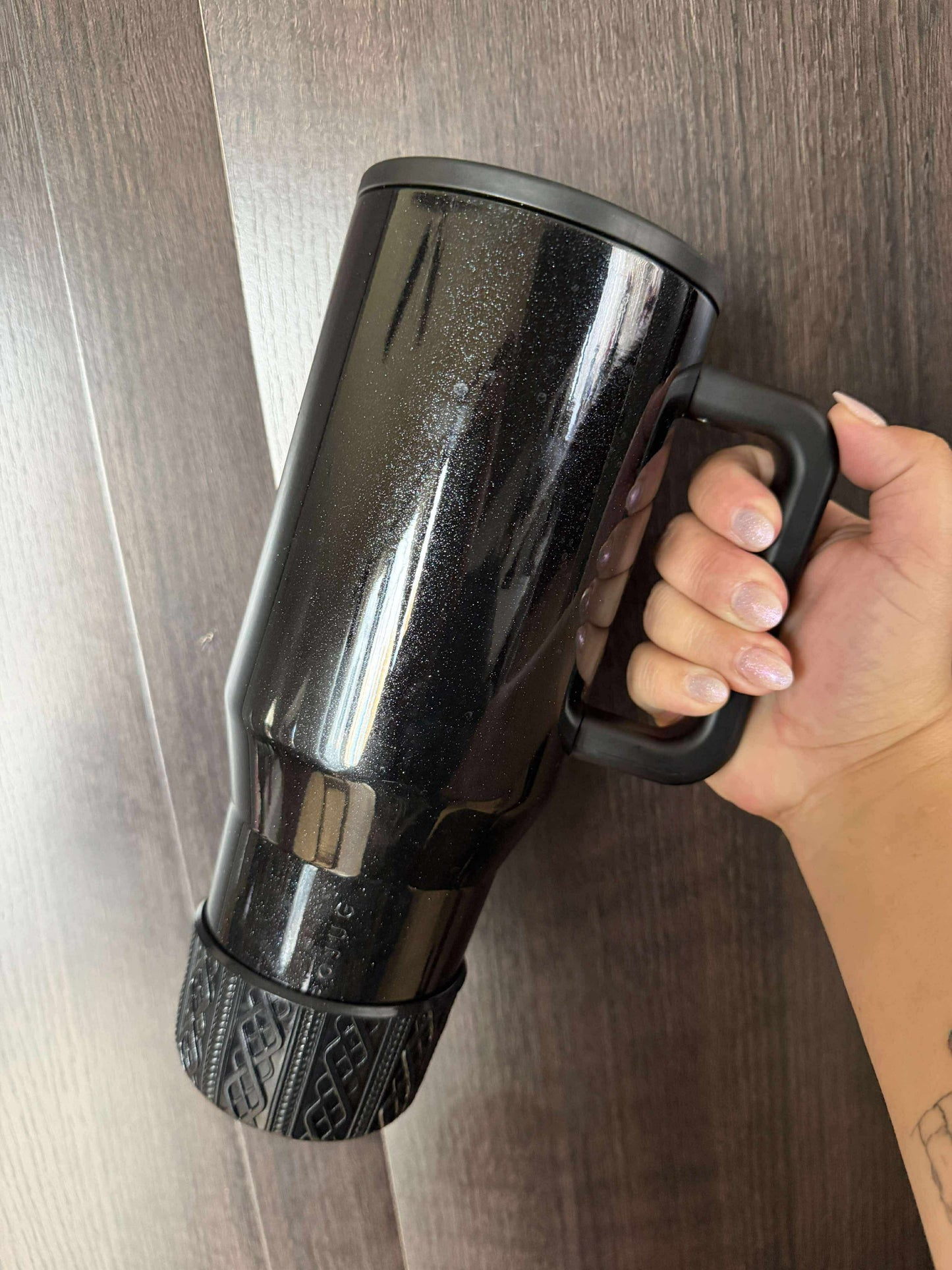 Black Metallic - SWEATER Silicone Tumbler Boot