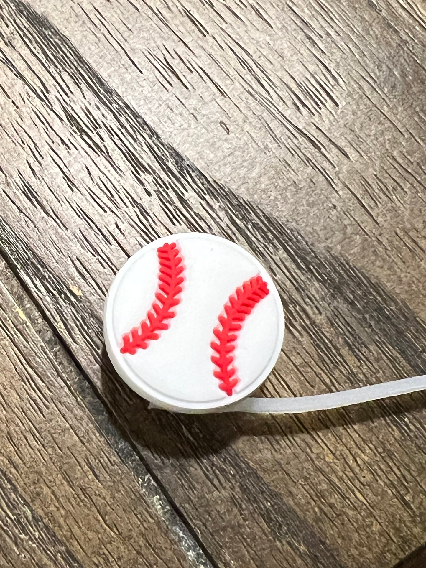 Baseball Silicone Straw Topper 10mm