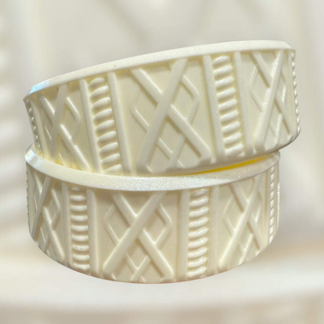 Cream SHIMMER Shorty Sweater 3.25"- Silicone Tumbler Boot