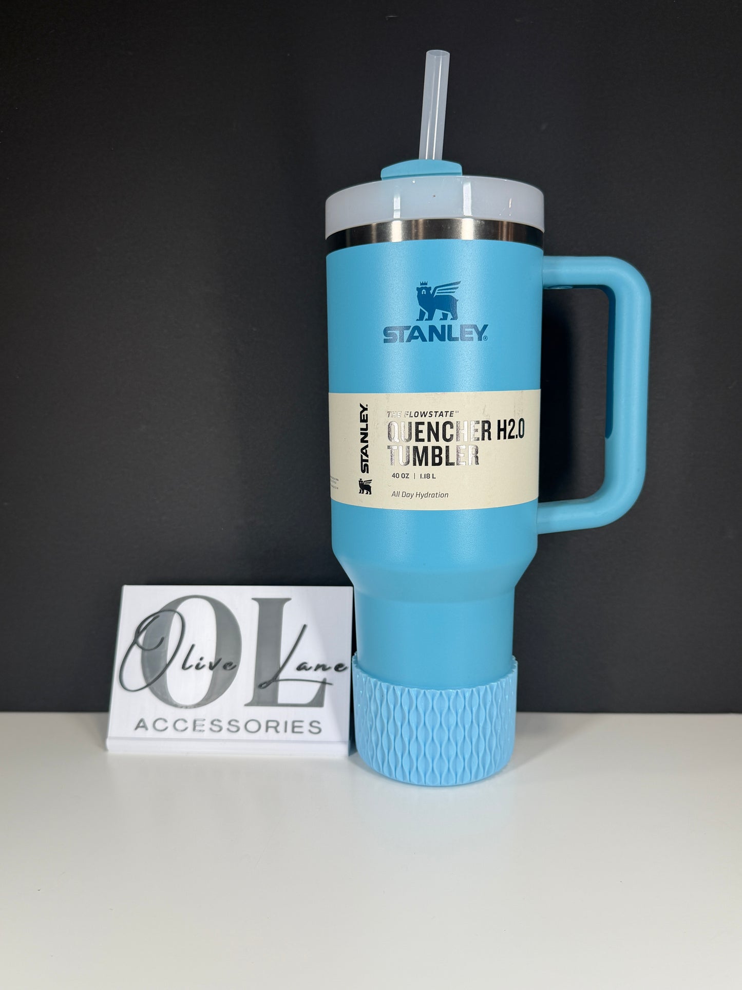 Baby Blue SHIMMER - WAVES Silicone Tumbler Boot
