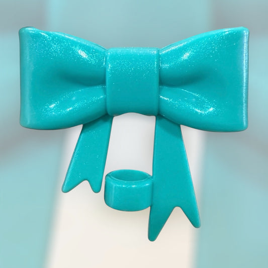 Tiffany Shimmer Large Bow - Silicone Straw Topper 10mm