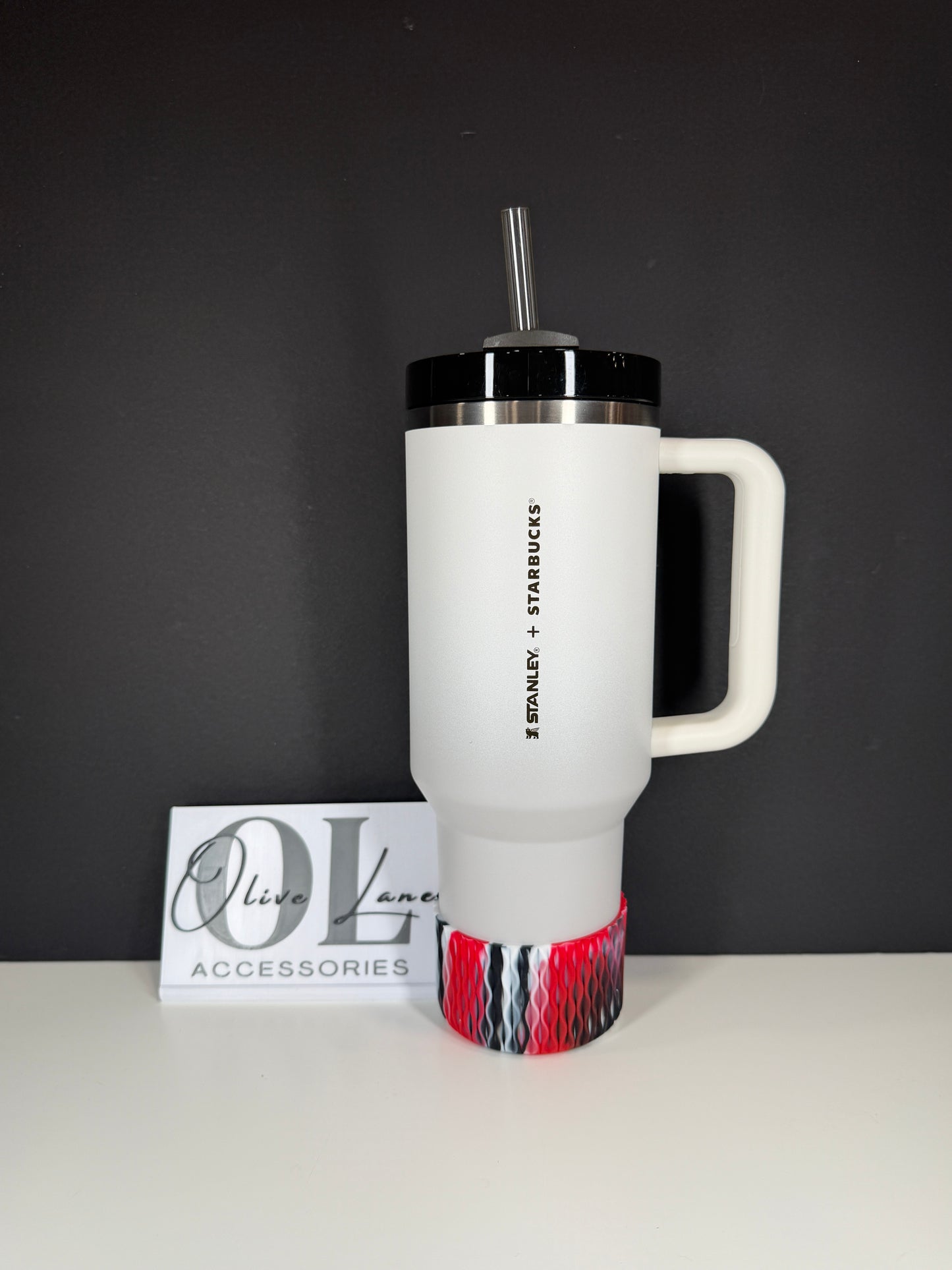 Red White Black - WAVES Silicone Tumbler Boot