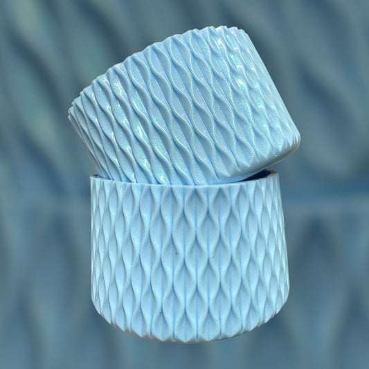 Baby Blue SHIMMER - WAVES Silicone Tumbler Boot
