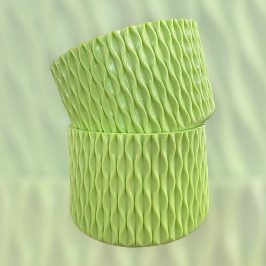 Pale Lime SHIMMER- WAVES Silicone Tumbler Boot